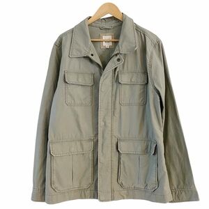 Gap Field Jacket Canvas Work Coat Military Green Size Adult Large Many Pockets
